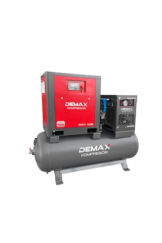 10 Hp 500 Lt Depo Üstü İnventörlü Vidalı Hava Kompresörü Demax