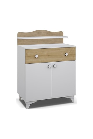 Babyhope Vesta Bebek Odası Şifonyer 961-57 S.Meşe Ahşap - Beyaz