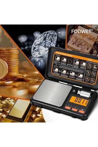 Willowhaven Fodwet 0.01g Hassas Terazi Kalibrasyon Ağırlıklı 200g/0.01g Cep Tipi Laboratuvar Kuyumcu Terazisi