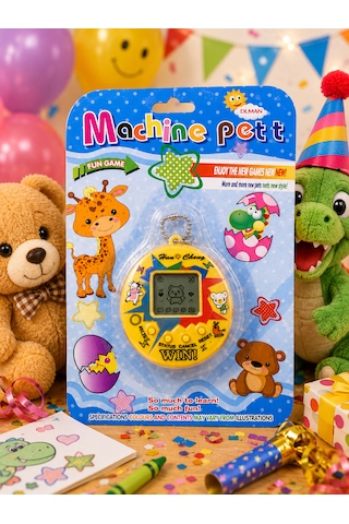 Machine Pet Dijital Sanal Evcil Hayvan Anahtarlık Oyunu Lcd Ekranlı Elektronik Oyuncak 001