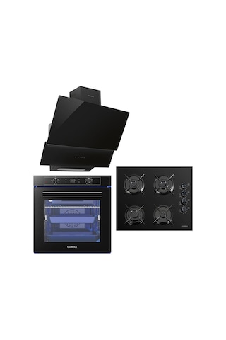 Luxell Platınıum A68-SGF3DDT Fırın + OC88 + DA6-835 Ankastre Set Sıyah