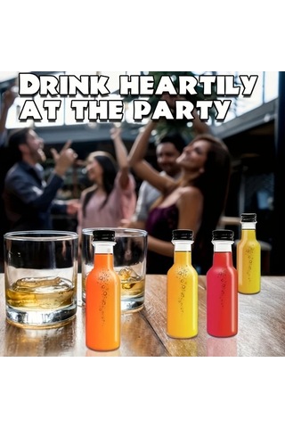 Willowhaven Siyah 20li Mini Likör Şişeleri Partiler İçin 5 Huni Ve Altın Gümüş Kapaklı