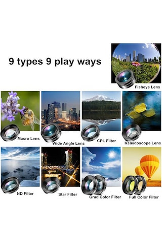 Apexel 11'i 1 Arada Cep Telefonu Apple iPhone Uyumlu & Android İçin Akıllı Telefon Lens Kiti