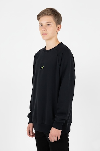 Kanguru Cepli Baskılı Detaylı Erkek Çocuk Sweatshirt-90884 Siyah