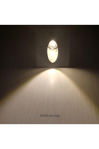 Merdiven Basamak Koridor Aydınlatma Armatürü 3w Siyah Kasa Sıva Altı Cata Koridor Spot Gömme Led Spot 3200k Gün Işığı 0.25 KG