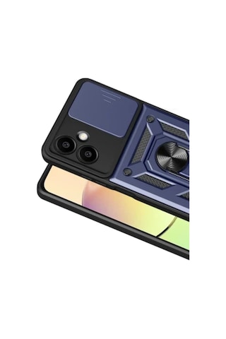 Samsung Galaxy A07 4g İçin Uyumlu Sürgülü Korumalı Yüzüklü Standlı Magnetic Tpu Tank Kapak