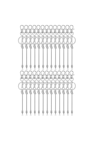 Gatherco 26 Adet Boncuklu Anahtarlık Çubuğu, Boncuklu Anahtarlık, Kolye Yapımı İçin Boncuklu Anahtarlık, Anahtarlık Yapımı İçin Boş Anahtarlık Aksesuarları