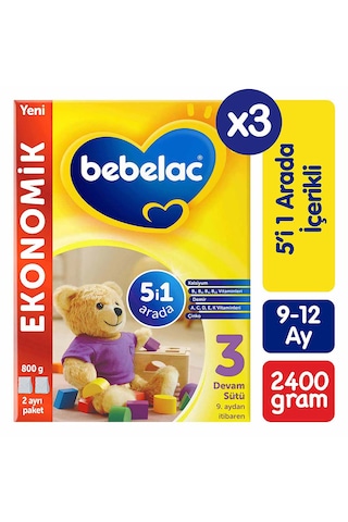 Bebelac 3 Devam Sütü 800 G 3 Adet