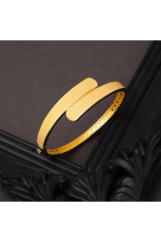 Bilezikci Sümela Hasır Taşsız Kelepçe Bilezik 14 Ayar