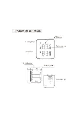 Ximistore9 Akıllı Wıfı Sıcaklık Ve Nem Sensörü, Pilsiz, Uzaktan İzleme İmkanı
