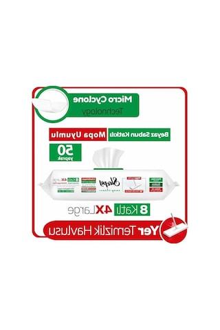 Beyaz Sabun Katkılı Yer Temizlik Havlusu - Uyumlu Mopa Açık Bej