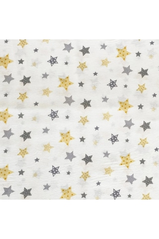 Flanel Pazen Kumaşından %100 Pamuklu Bebek Nevresim Takımı 100x150 Gri - Sarı