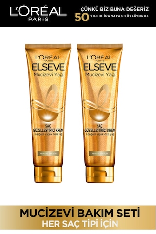 Elseve Mucizevi Yağ Saç Güzelleştirici Krem 2 x 150 ML