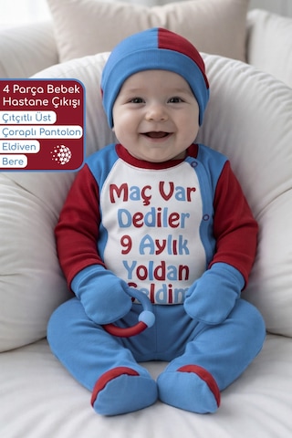 Bebegen Taraftar Ts Maç Var Dediler 9 Aylık Yoldan Geldim Yazılı Hastane Çıkış Seti Çok Renkli Bebegen Taraftar Ts Maç Var Dediler 9 Aylık Yoldan Geldim Yazılı Hastane Çıkış Seti Çok Renkli