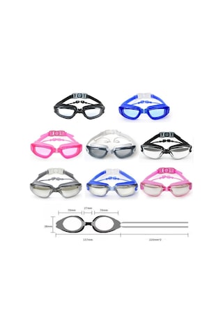 Haızıd Hd Buğu Önleyici Su Geçirmez Miyopi Yüzme Gözlüğü, Renk: Miyopi 350 Derece Çok Renkli