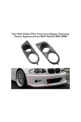 Youmex Bmw E46 M3 2001-2006 Karbon Desenli Abs Sis Lambası Çerçeveleri, 2 Adet Sol-sağ , Kolay Kurulum, Yerine Tam Değiştirme
