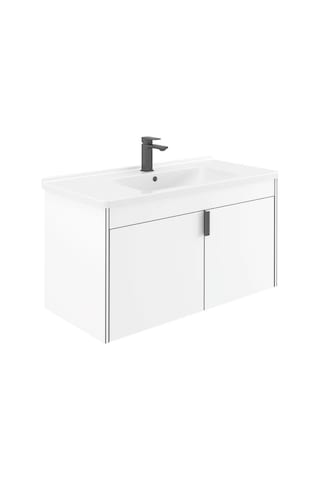 Orka Trio 65 Cm Beyaz Kapaklı Havluluklu Banyo Dolabı Takımı Beyaz