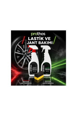 Lastik Ve Jant Bakım Seti 3 Parça 500 Ml Jant Temizleyici, Lastik Parlatıcı Ve Sünger