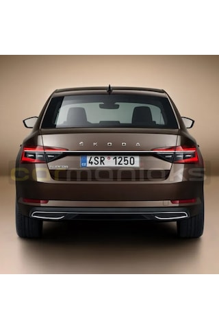 Skoda Yeni Tip Bagaj Yazısı Amblem 3D Sticker Beyaz (527218154)