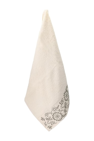 Porland Sty Akra Nakışlı Krem Havlu 50x90 Sku: Smg8690010218315 Açik Gri