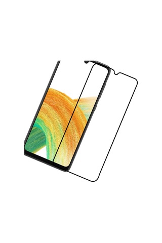 Samsung Uyumlu Galaxy A33 Siyah 5D Tam Kaplayan Ekran Koruyucu Cam