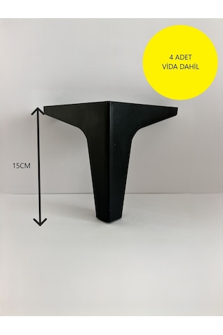 Homdep Kanepe Koltuk Tv Ünitesi Konsol Yükseltme Paris Model Plastik Ayak 15 Cm Siyah - 4 Adet - Siyah