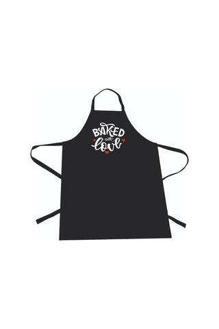 Siyah Baked Love Mutfak Önlüğü Renkli
