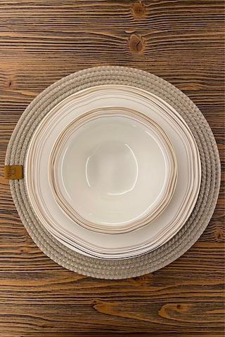 Mıss Juli 6'lı Hasır Supla Amerikan Servis Tabak Altlığı 31 Cm Krem