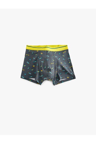 Koton Pamuklu Şişe Baskılı Oversize 3'lü Boxer Seti Gri Melanj 5slm90004mk Gri Melanj