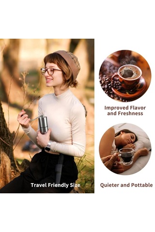 Espresso, French Press İçin Seramik Çapaklı Manuel Kahve Öğütücü, Ev Kullanımı Ve Kamp Seyahati İçin, El Kranklı Kahve Çekirdeği Öğütücüler Gümüş