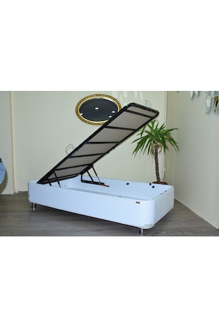 Bengimobilya Baza Suni Deri Beyaz Silinebilir Kumaş Metal Transmisyon Çelik 90