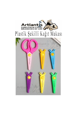 Şekilli Makas Plastik 6 Lı 1 Paket Değişebilen Desenli Tırtıklı Makas Güvenli Plastik Çocuk Şekil Makas Okul Öncesi
