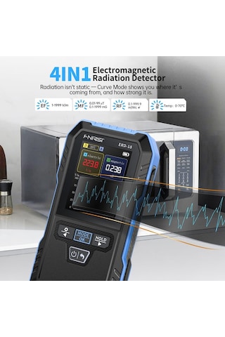 Fnırsı Erd-10 4'ü 1 Arada Elektromanyetik Radyasyon Dedektörü Emf Ölçer