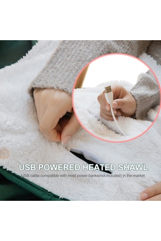 Mufunye Usb İle Çalışan Yıkabilir Isıtmalı Şal 45-50 C Sabit Sıcaklık 110x70cm Flanel Ev Ofis Dışarıda Kullanıma Uygun