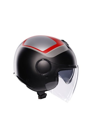 Agv Eteres Scaglıerı Matt Frey Açık Kask Kırmızı Siyah