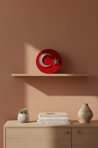 El Yapımı Ay Yıldız Filografi Tablo Türk Bayrağı Temalı Dekoratif Duvar Süsü 1