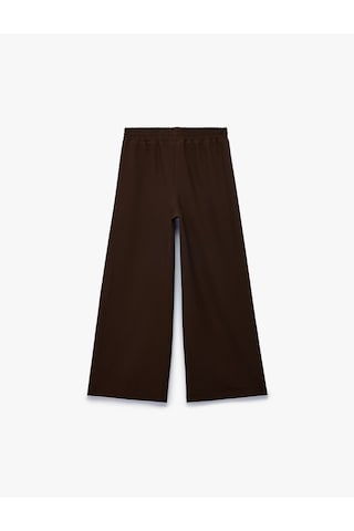 Koton Beli Bağcıklı Biyeli Geniş Paça Pantolon Kahverengi 6skg40095aw Kahve