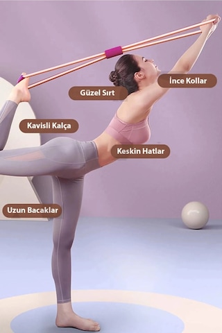 Mucit Home Pilates Direnç Lastiği İpi Vücut Şekillendirici Kelebek Direnç Lastiği Güç Lastiği 1 Adet Renkli