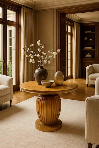 El Yapımı Ahşap Orta Sehpa Ahşap Renk Modern Tasarım Meşe