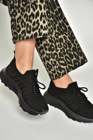 Fox Shoes U239004004 Siyah Kumaş Spor Ayakkabı Sneakers Siyah-kumaş Siyah