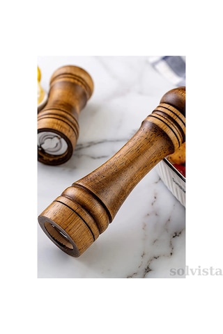 Masterchef 2'li Ceviz Ahşap Tuz Karabiber Değirmeni Seti - 14 Cm