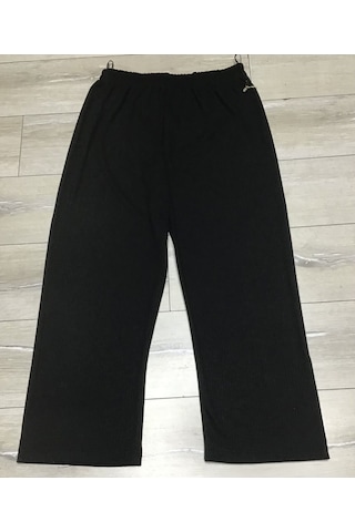 Kışlık Fitilli Kaşkorse Beli Lastikli Büyük Beden Pantolon Siyah