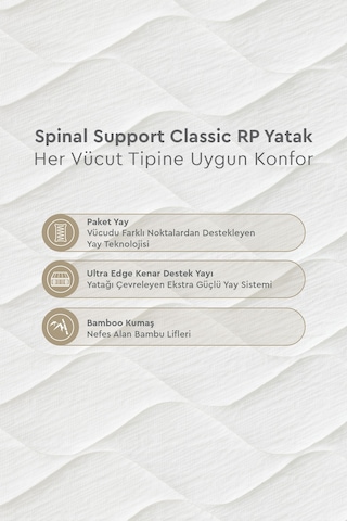 Yataş Bedding Spinal Support Classic RP Pocket Yaylı Ortopedik Yatak 90x190