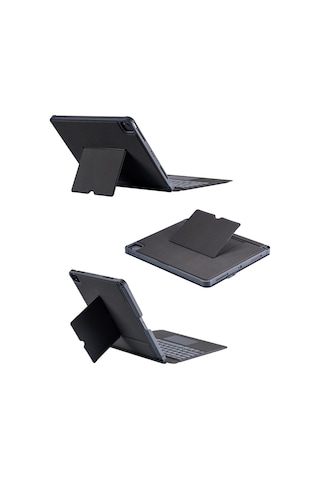 T5509d İpad Pro 12.9 2022 Kılıf Palermo Ledli Klavyeli Standlı Tablet Kılıfı - Siyah Diğer