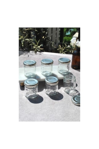 12 Adet 40 Ml Silver Cam Mini Kavanoz Gümüş Kapak Numune Mama Hediyelik Hobi Düğün Nişan