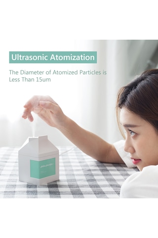 Vkemall Milk Box Şeklinde Ev/ofis Usb Nemlendirici - Ultrasonik Atomizasyon, 30db Sessiz Çalışma, İki Modlu, Kolay Su Ekleme