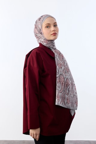 Mirsoy Scarf Asya Etnik Desen Şal Gri