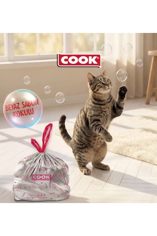Cook Akıllı Kedi Tuvaleti 240 Adet 1koli/12paket/240adet Atık Torbası Çöp Poşeti X8779 X8623-x8624-x8620 İle Uyumludur