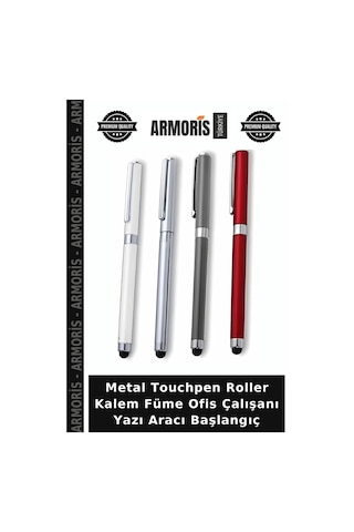 Metal Touchpen Roller Kalem Füme Ofis Çalışanı Yazı Aracı Başlangıç Çok Renkli