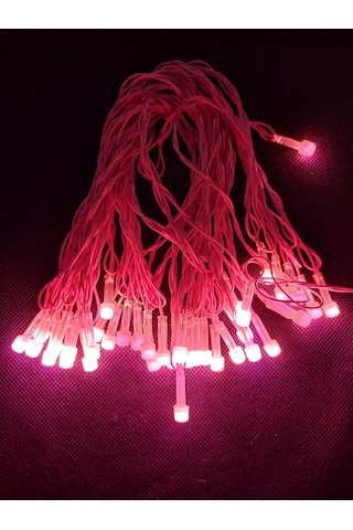 Pembe 10 Metre Led Işık 220volt Dekor Ledi - Yılbaşı Ağacı Ledi Pembe